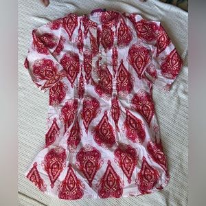 Patterned red Kurta